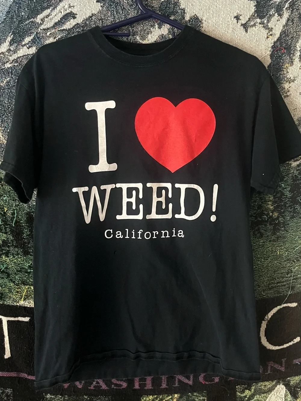 California I Love flower! Graphic Tee - Black & Red